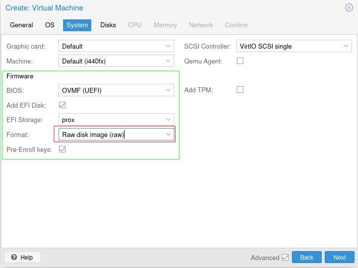 Proxmox VM-Erstellung